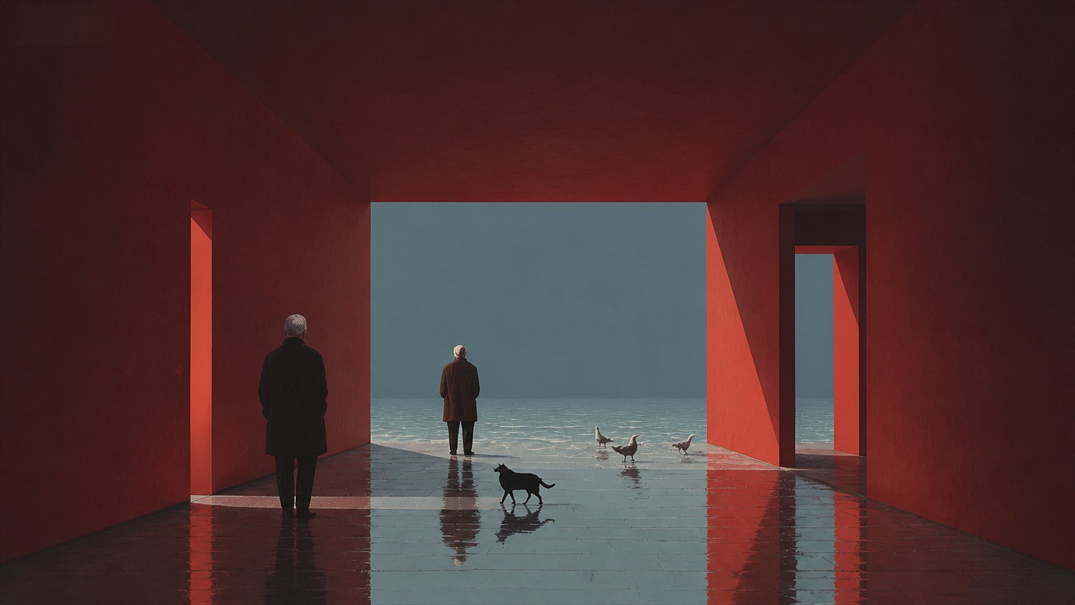 Teal and Vermilion Hyperrealism style example