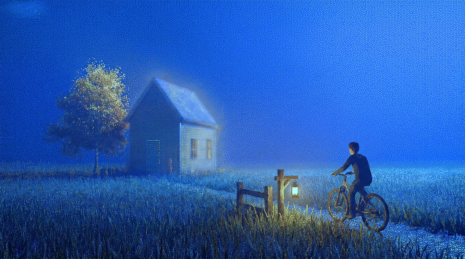 Pointillist 3D Render style example