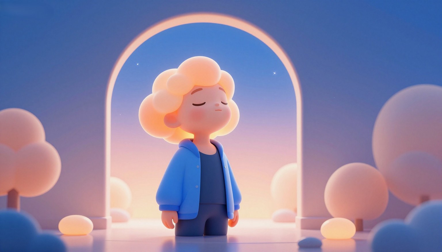 Smooth Gradient 3D Render style example