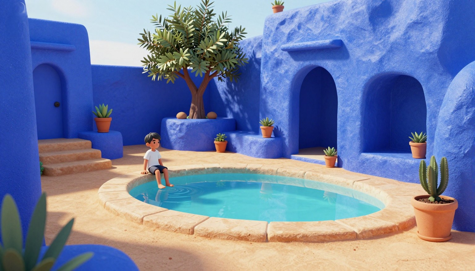 Whitewashed Cobalt Village style example