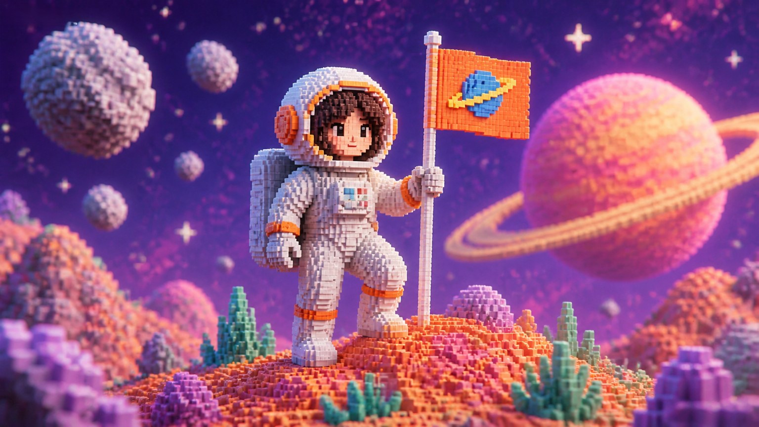 Voxel Art 3D Render style example