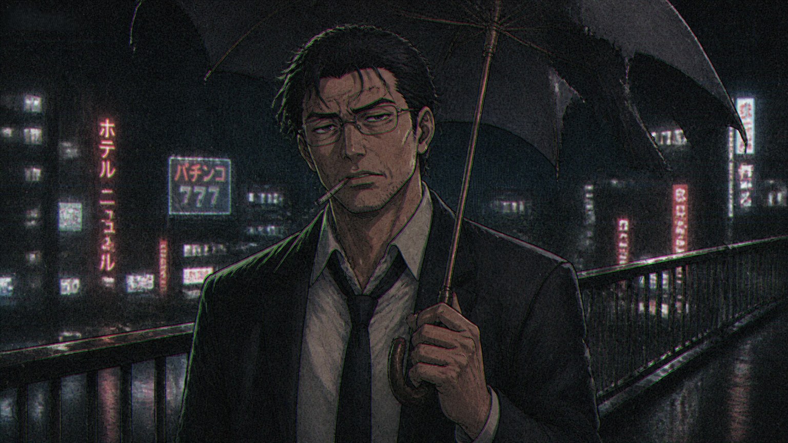 Glitchy Anime Illustration style example
