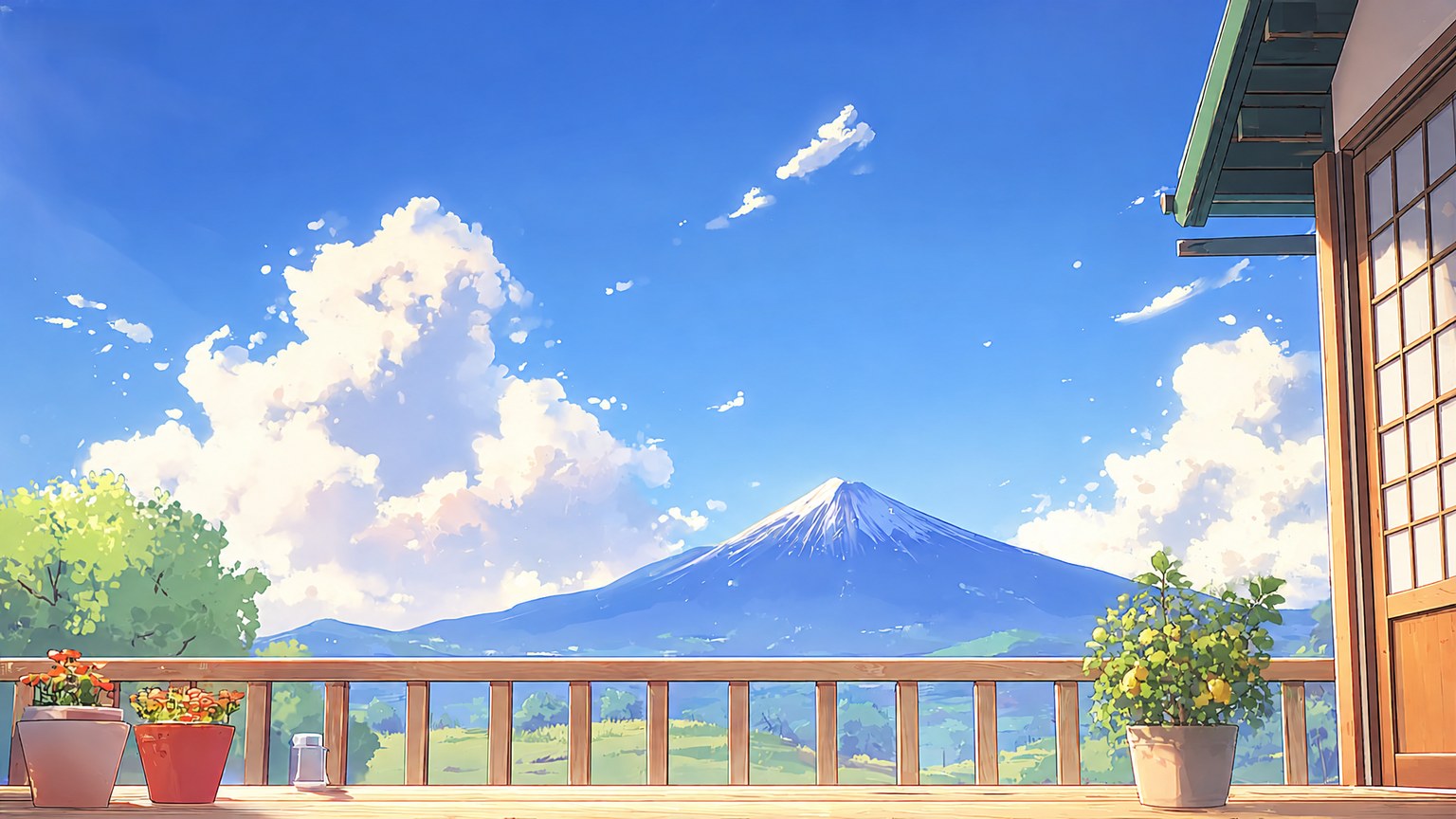 Bright Gouache Summer Sky style example