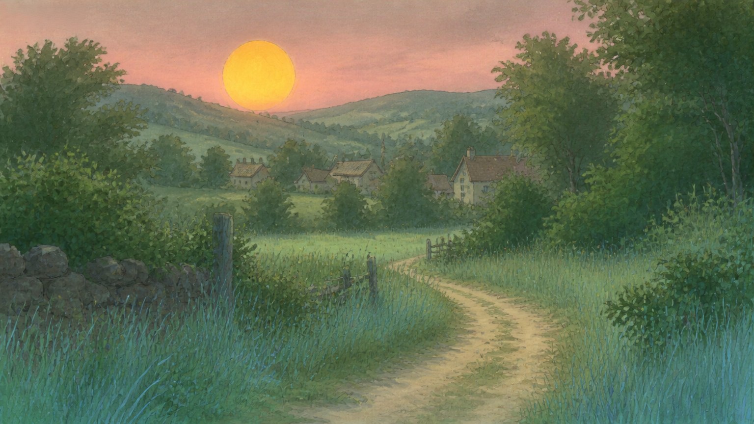 Painterly Anime Landscape style example