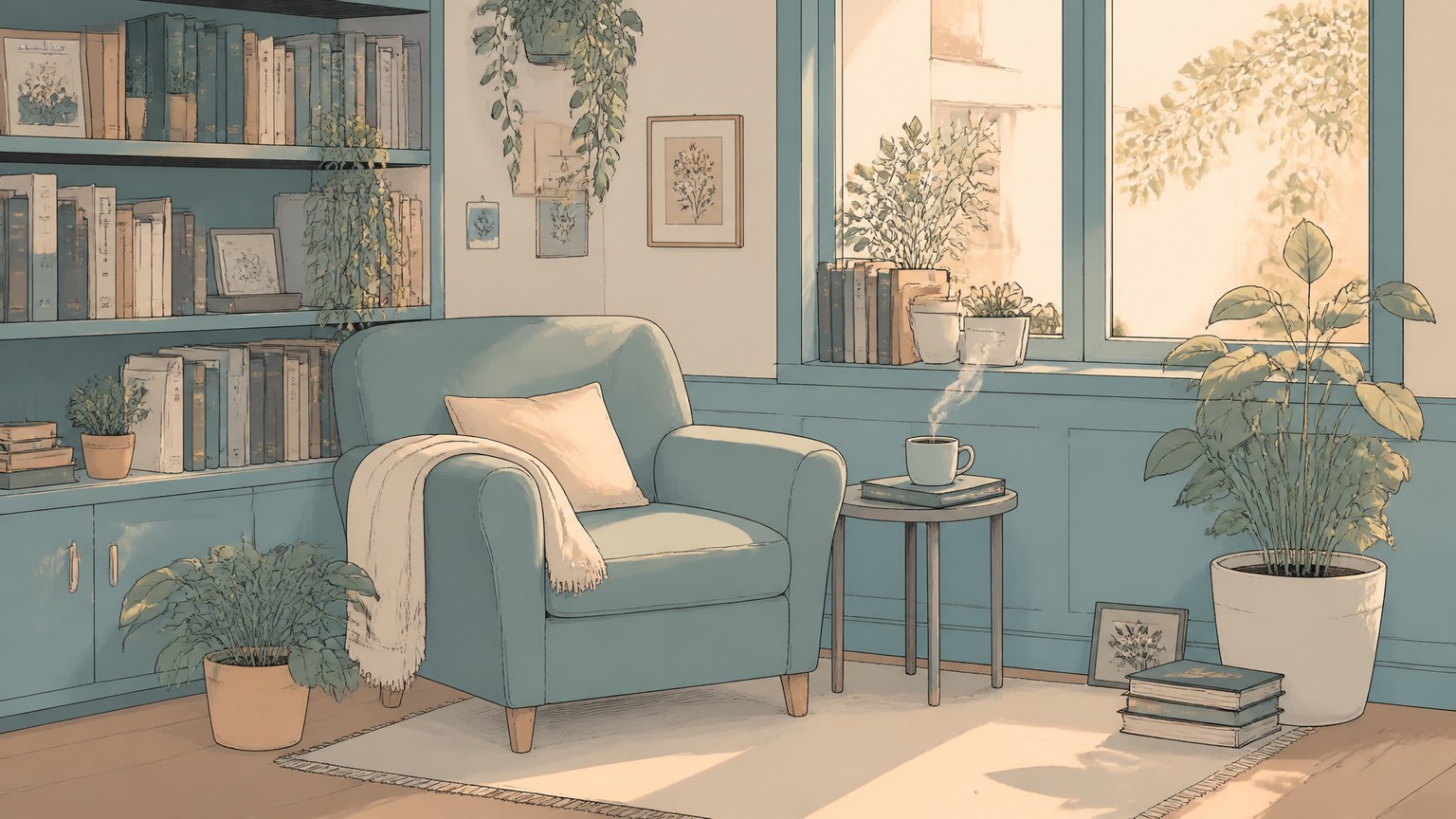 Sun-Faded Gouache Wash style example