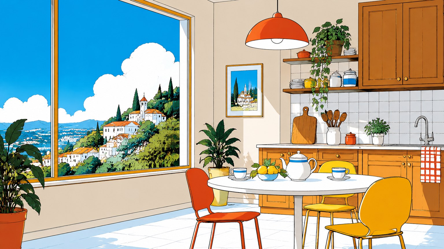 Mediterranean Poster Colour Cel style example