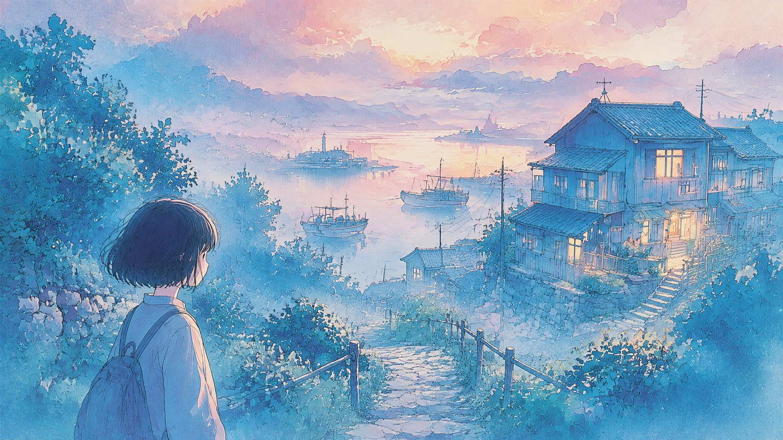 Soft Watercolor Anime style example