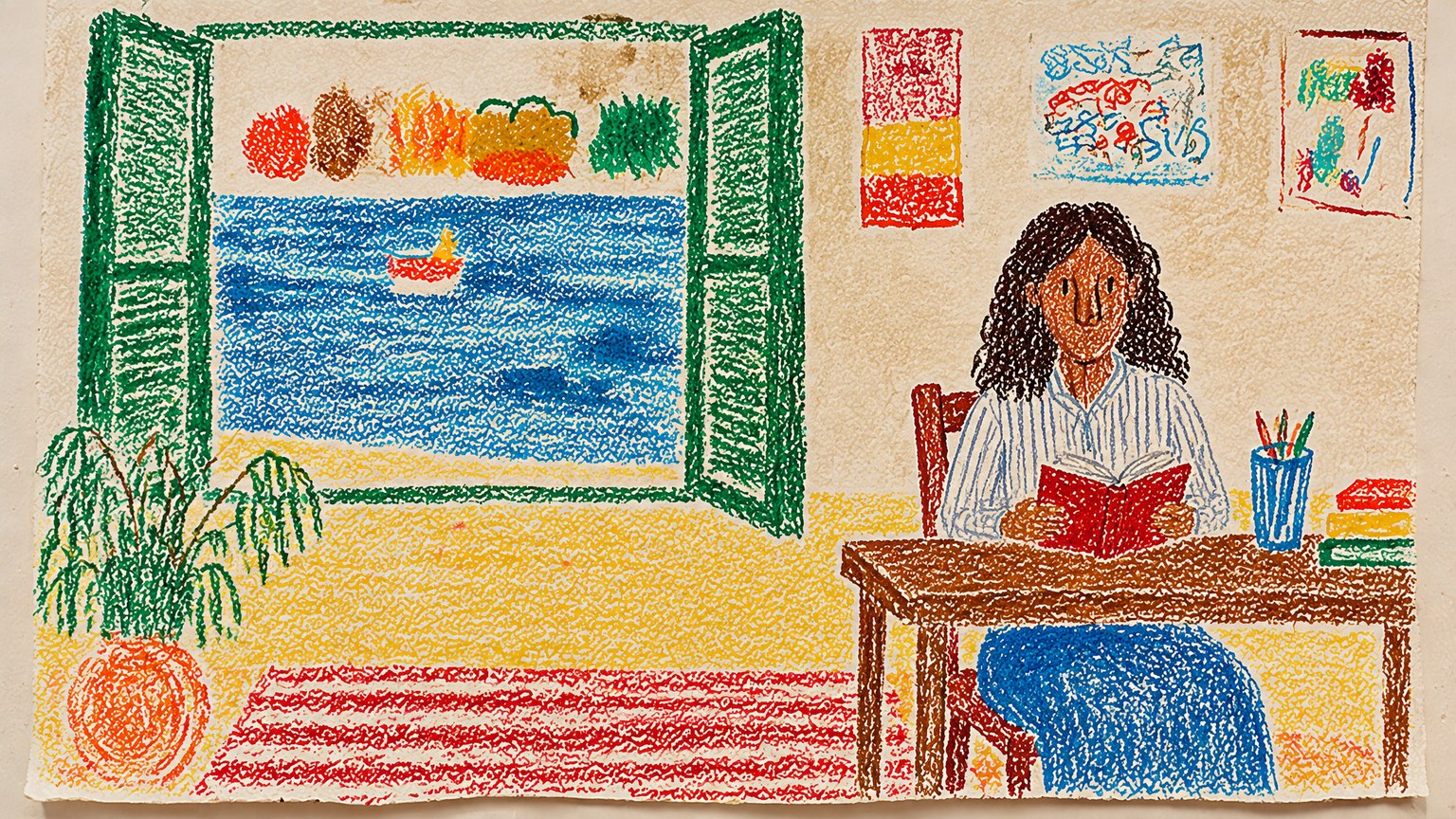 Expressive Colored Pencil Sketch style example