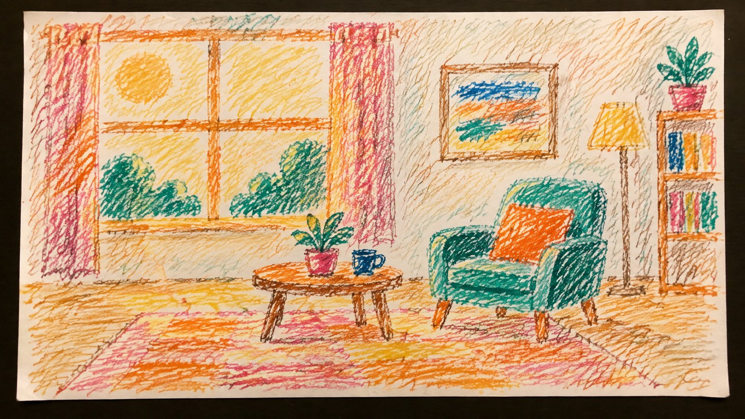 Expressive Crayon Sketch style example