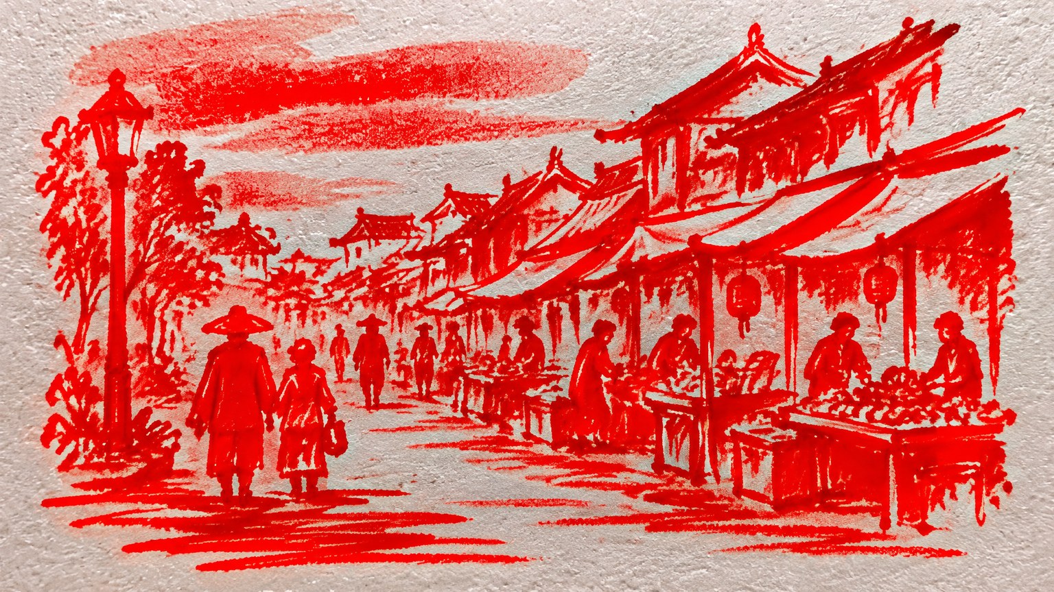 Expressive Red Sketch style example