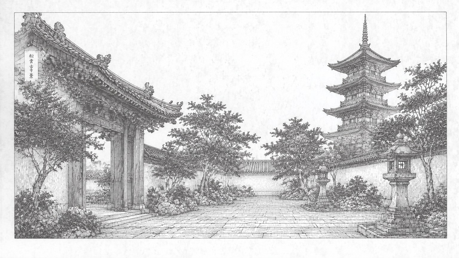 Fine Graphite Crosshatch style example