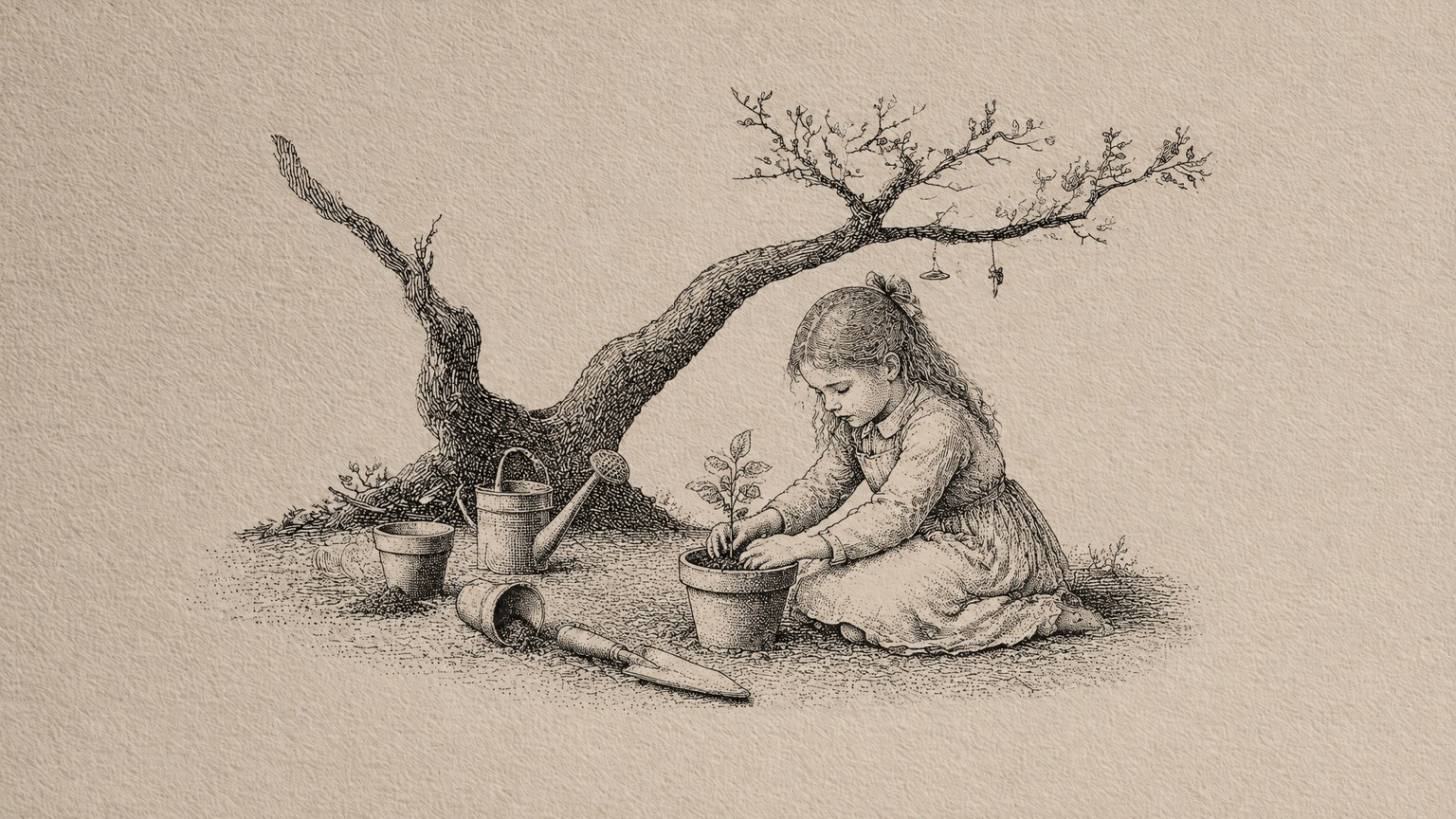 Stippling Ink Illustration style example
