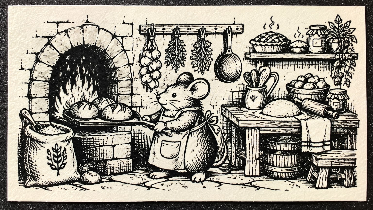 Carved Hatch Woodcut style example